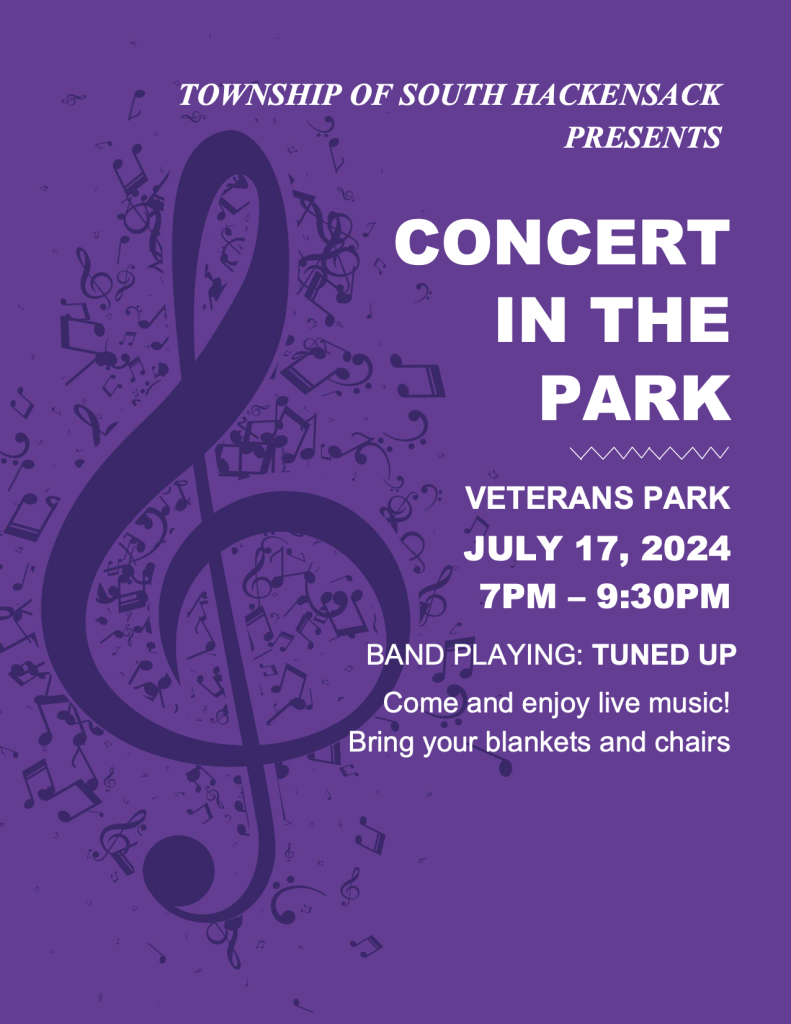 Concert in the Park - July 17th at 7pm with Tuned Up!
